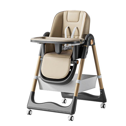 Silla alta para comer PANGDUBE, reclinable, plegable y elevable, con ruedas, para bebés