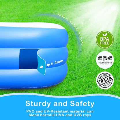 Piscina inflable para niños, una gran piscina inflable adecuada para niños al aire libre en el patio trasero familiar.