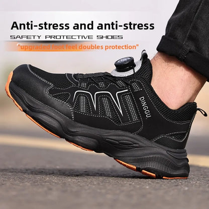 Calzado de seguridad laboral para hombre, resistente a impactos y perforaciones, con puntera de acero, tejido ligero y protección Flykned.