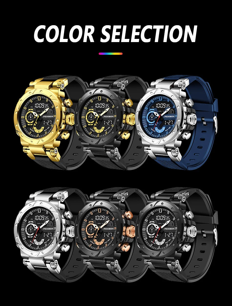 Reloj LIGE para hombre, correa de moda, deportivo, militar, calendario semanal, relojes de cuarzo, LED, pantalla dual, cronógrafo, relojes digitales para hombre