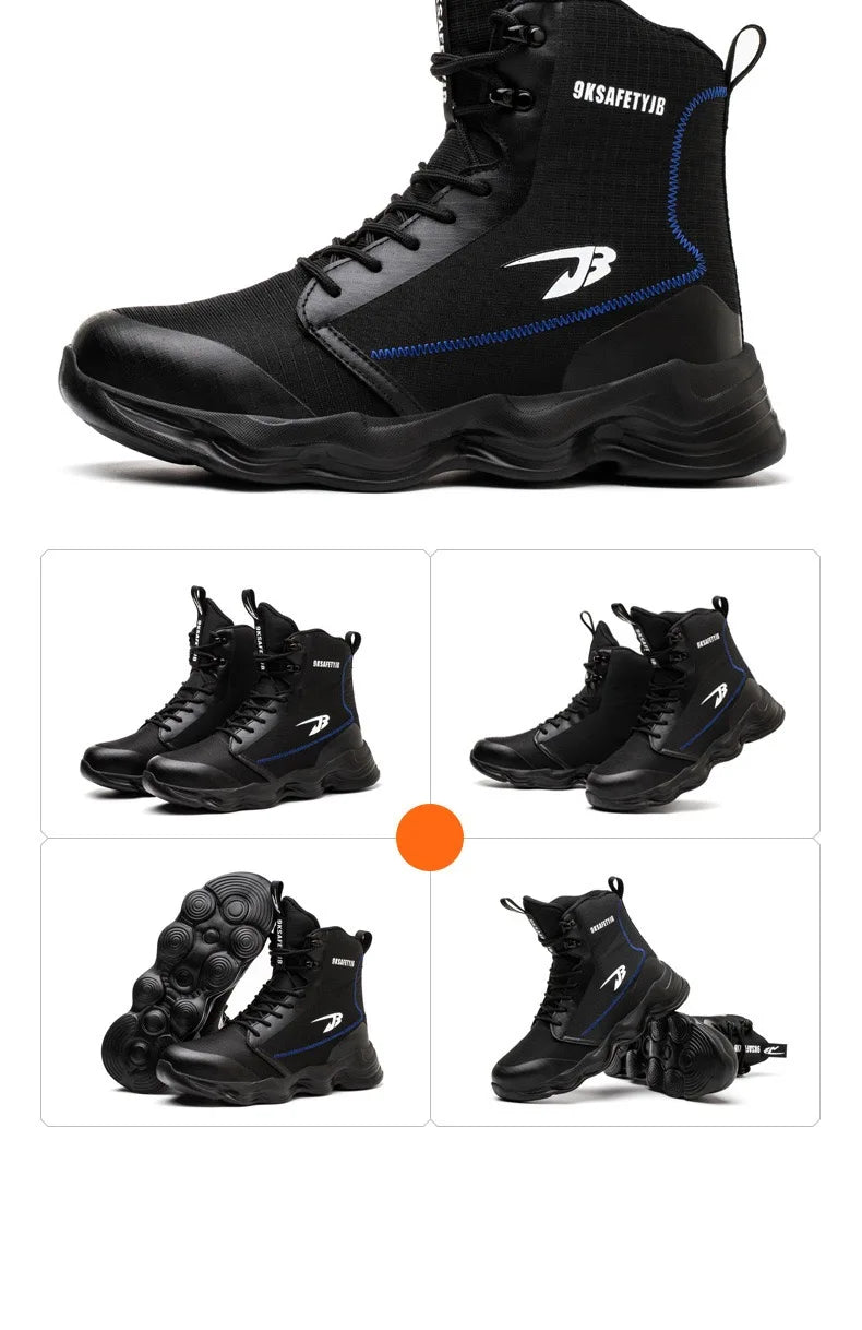 Botas de trabajo de seguridad para hombre con puntera de acero, nuevas, antiaplastamiento y antipinchazos. Calzado antideslizante para hombre, modelos para las cuatro estaciones.