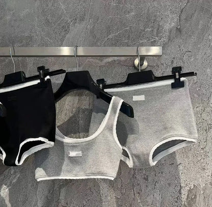 Black And White Female Biquini 2025 New Sexy Low Waist Bikini Sets Women Swimsuit Solid Swimwear Summer Bathing Suit Beachwear