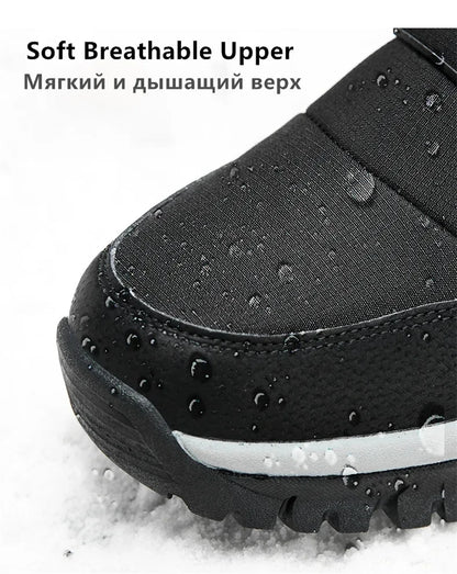 Nuevas botas de nieve cálidas de felpa para hombre, botas altas de invierno para hombre, botas de moto impermeables de invierno, botas de senderismo antideslizantes para exteriores para hombre.