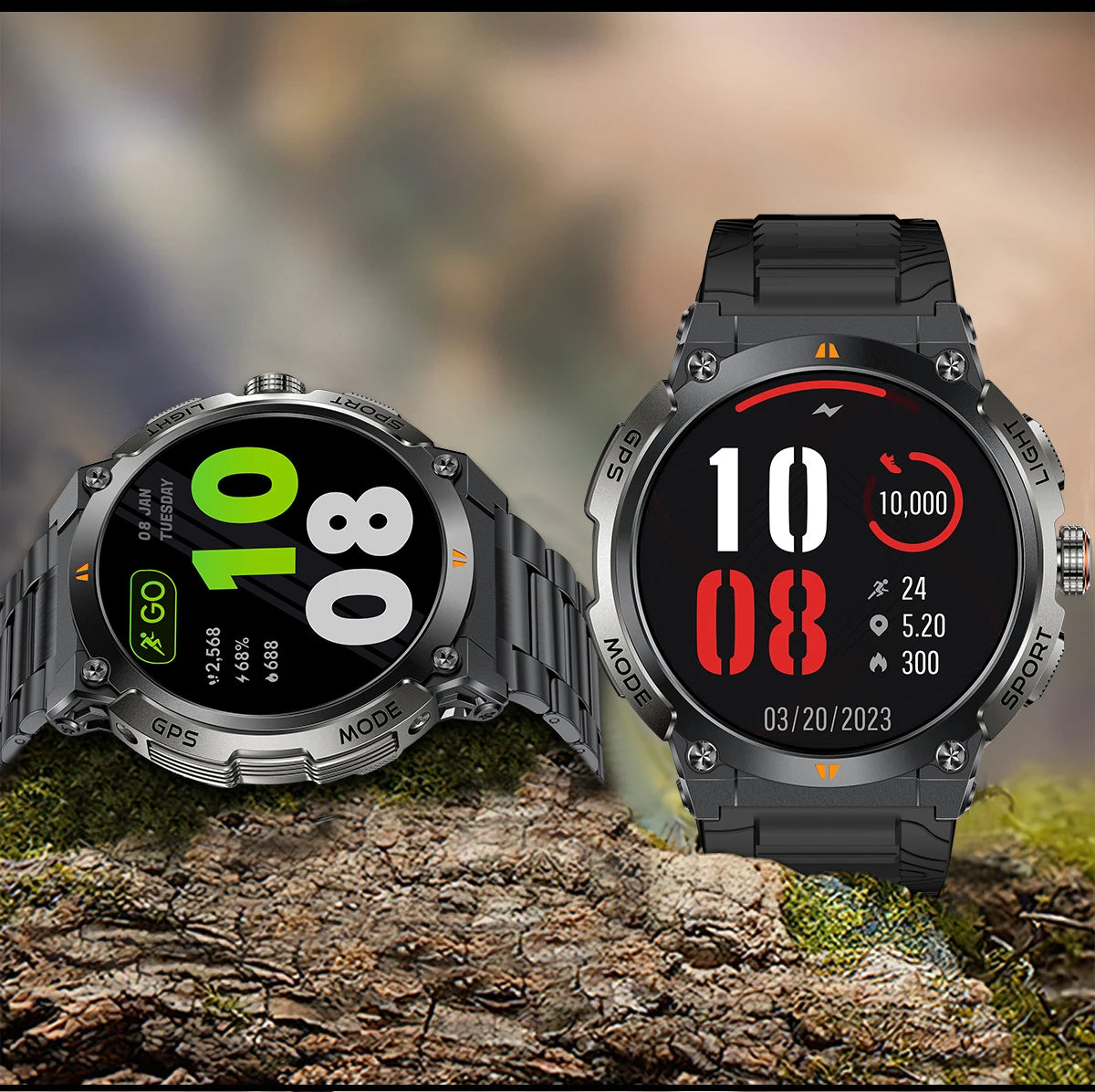 LIGE - Nuevo reloj inteligente con GPS para hombre, llamadas Bluetooth, batería grande de 400 mAh, pantalla AMOLED de 1,43 pulgadas, voz IA, IP68, resistente al agua