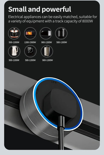 Enchufes de carril ultrafinos integrados, universales, UE, EE. UU., Reino Unido, USB, LED, adaptador eléctrico, riel para electrodomésticos inteligentes de alta gama