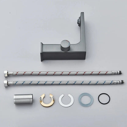 Grifo de lavabo con pantalla digital, LED inteligente, lavabo de latón para montaje en encimera, mezclador de agua fría y caliente Crane, grifo para tocador