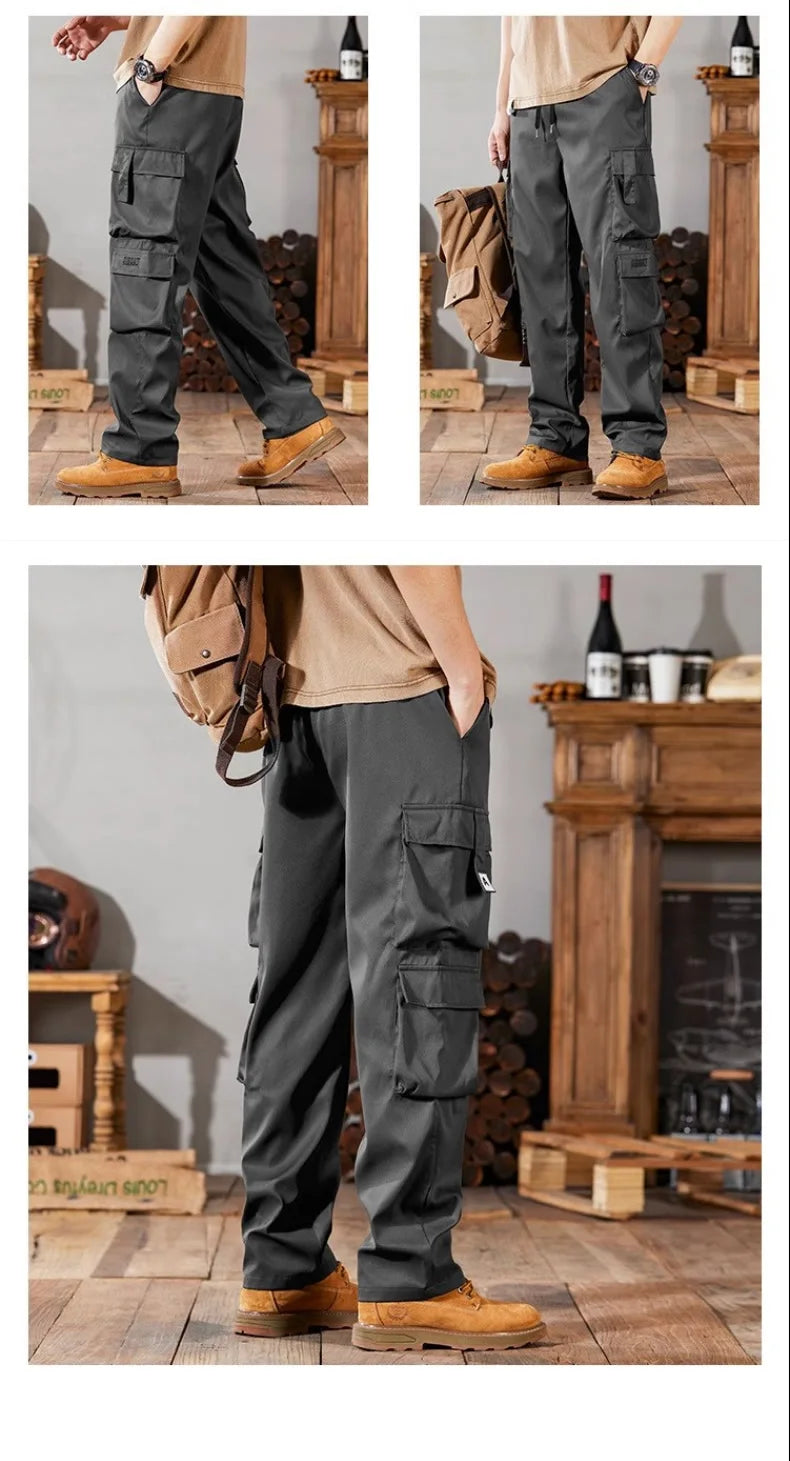 Pantalones de trabajo para hombre, de pierna recta, estilo casual, resistentes, tipo cargo, para trabajos pesados, transpirables y cómodos, estilo militar.