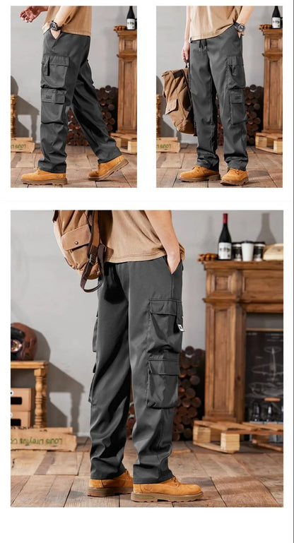 Pantalones de trabajo para hombre, de pierna recta, estilo casual, resistentes, tipo cargo, para trabajos pesados, transpirables y cómodos, estilo militar.