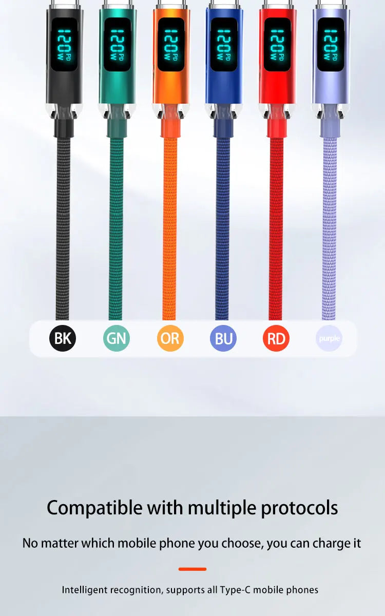 Cable USB tipo C JINMUXI PD de 120 W a USB C de 6 A, cargador de carga rápida para OPPO, Realme, Huawei Poco, Samsung, iPhone 15, cable de pantalla 16