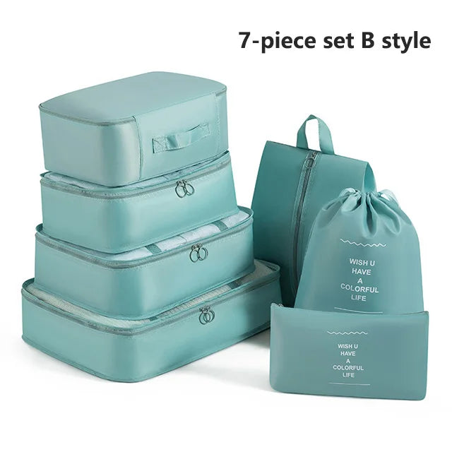 Bolsas de almacenamiento para viajes, ropa, artículos de tocador, zapatos, organizador, bolsas para dormitorios de estudiantes, bolsas para clasificar ropa, cubos de embalaje