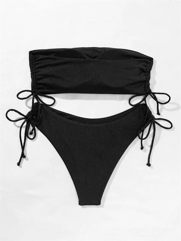 Nuevos bikinis sólidos sexis para mujer, trajes de baño push up para mujer, trajes de baño para nadar, conjunto de bikini brasileño para niña, ropa de playa para bañador