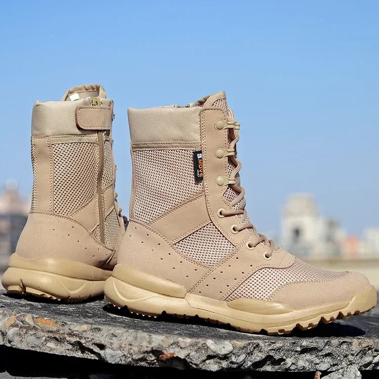 Summer Breathable Men Women Army Boots Military Tactical Airsoft Paintball Boots Side Zipper Male Desert Combat Ankle Boots