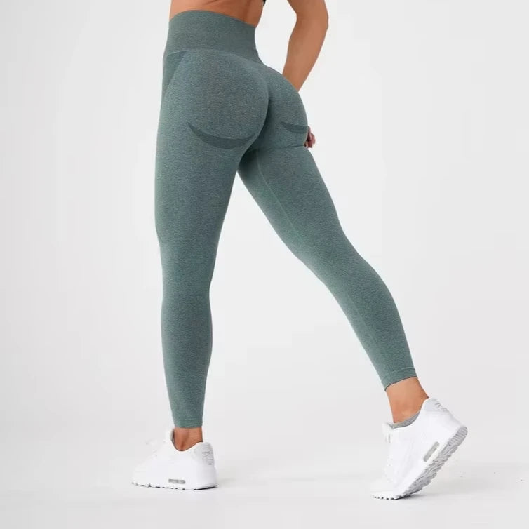 Nuevas mallas deportivas sin costuras con estampado moteado de contorno para mujer, suaves, para entrenamiento, fitness, yoga, cintura alta, ropa de gimnasio.