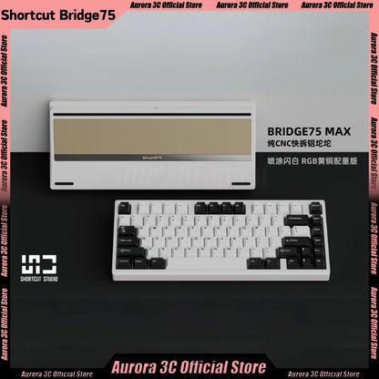 Teclado mecánico inalámbrico ShortCut Studio Bridge75 con Bluetooth, 3 modos RGB, personalizado, de aluminio de larga duración.