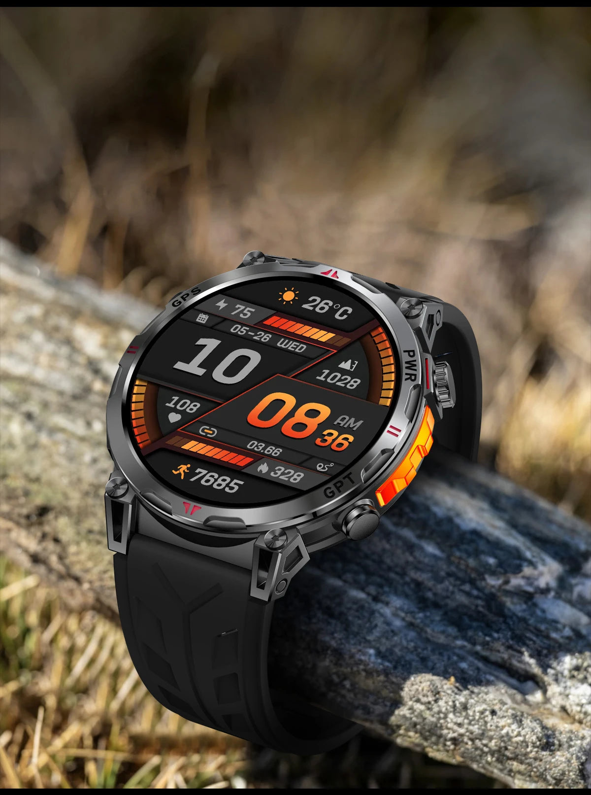 Reloj inteligente con GPS para hombre, pulsera deportiva con control del ritmo cardíaco, Bluetooth, llamadas, 530 mAh, resistente al agua hasta 3 ATM, 2025
