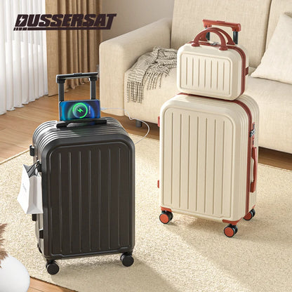 Maleta de 20, 22, 24, 26 y 28 pulgadas con ruedas y portavasos, ideal para viajes de negocios.
