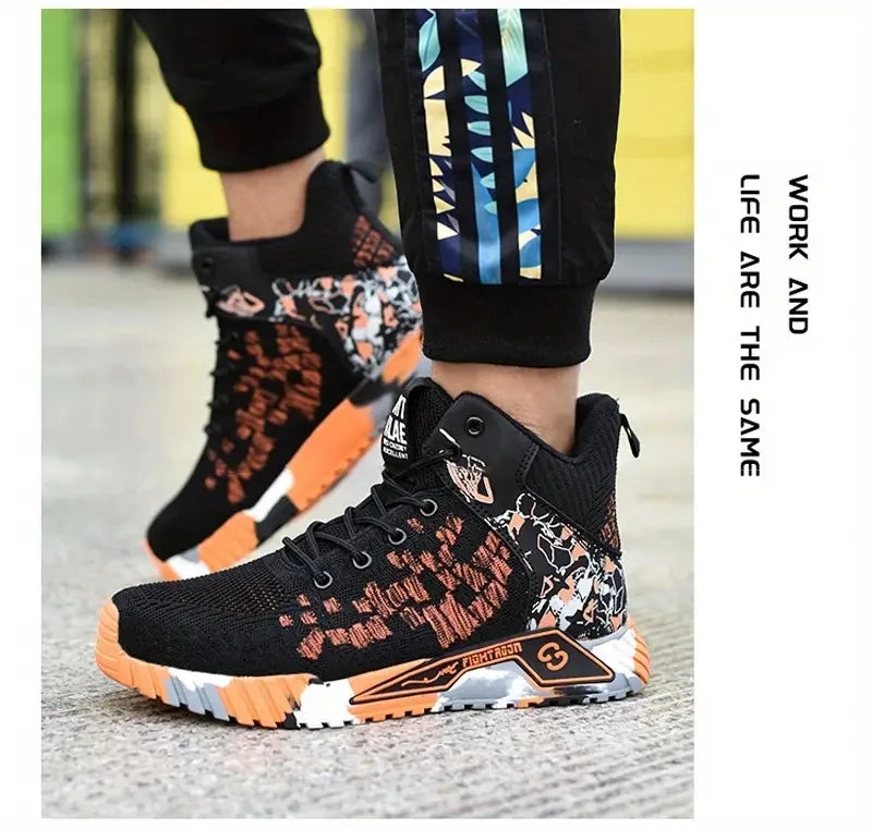 Zapatos de seguridad de caña alta con punta de acero para hombre y mujer, botas de seguridad indestructibles y antigolpes.