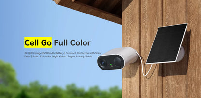 Kit IMOU Cell Go Full Color con panel solar, cámara recargable, Wi-Fi, cámaras de vigilancia exterior, detección humana PIR, IP65