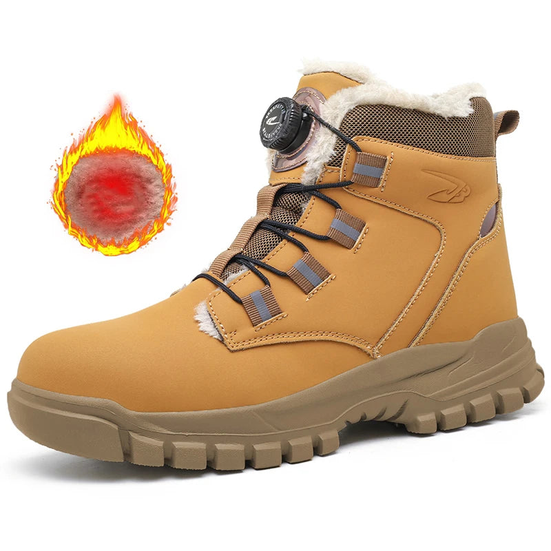 Botas de trabajo de seguridad de invierno para hombre y mujer, tallas 47 y 48, impermeables, ligeras, con puntera de acero, calzado de seguridad protector para hombre.
