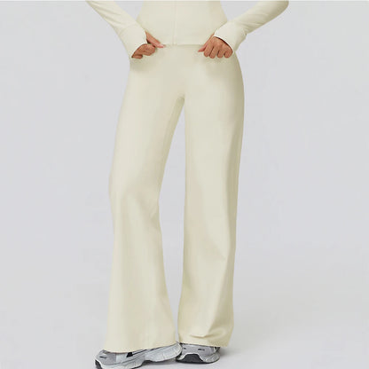 Women High Waist Wide Leg Pants Leggings Fitness Bell-bottoms Yoga Flared Leggings Push Up Gym Workout Flared Pants Sportswear