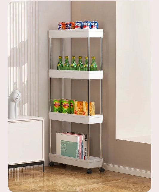 Estante de baño con ruedas 2025, carrito multiusos con ruedas de 4 niveles, organizador de baño, carrito multiusos