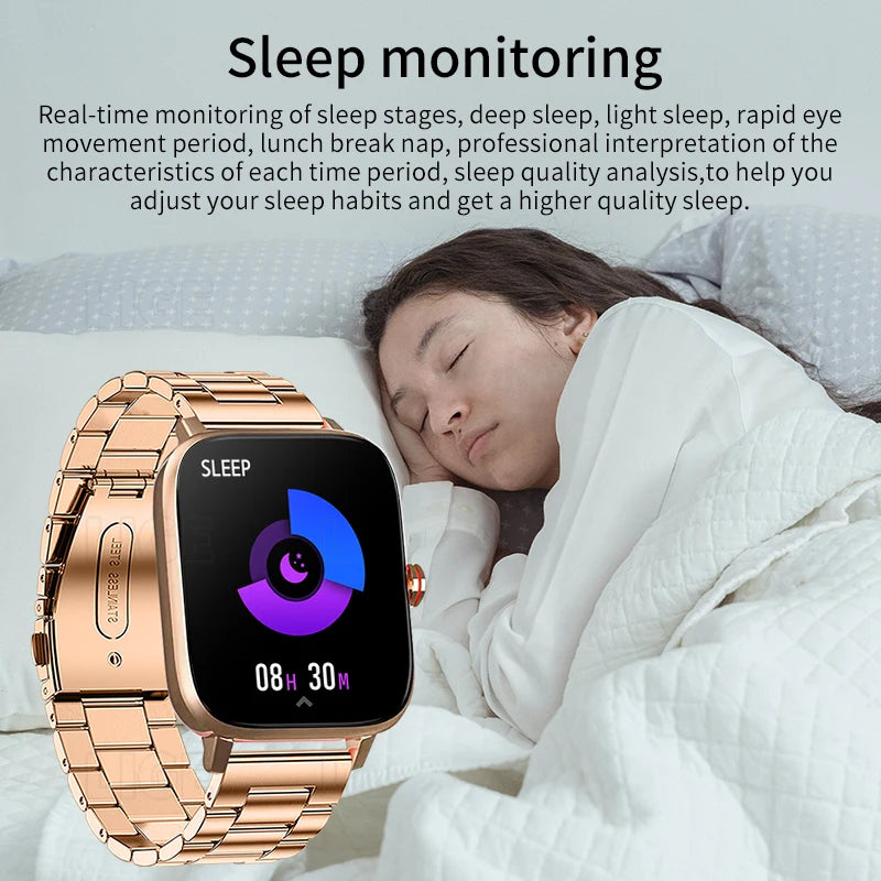 Nuevo reloj inteligente para mujer, con esfera personalizada, para Android IOS, resistente al agua, con Bluetooth, llamadas, música, reloj táctil completo para mujer