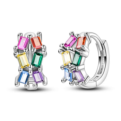 Pendientes de plata de ley 925 con diseño de mariposa, abeja, mariquita y flor de arcoíris para mujer, joyería de moda para fiestas de cumpleaños, regalos