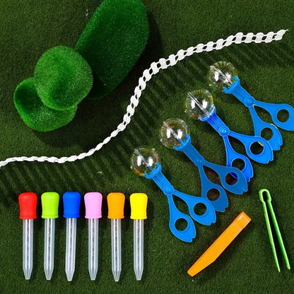 Kit de herramientas para desarrollar habilidades deportivas, que incluye tubos de ensayo extra grandes, goteros de silicona de colores, cajas de almacenamiento duraderas de color naranja y