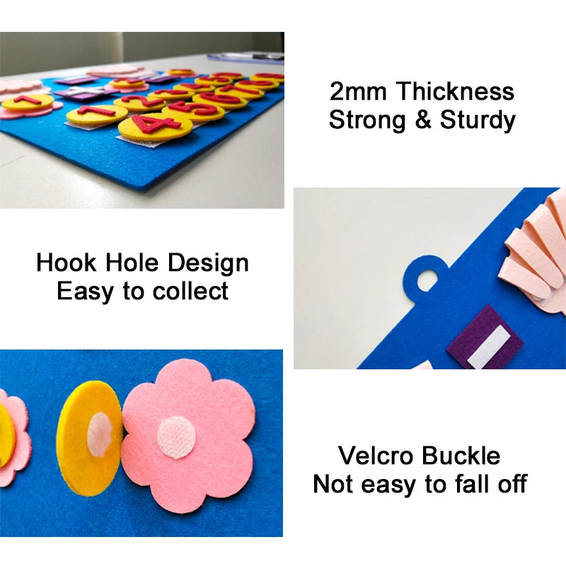 Juguetes Montessori para niños pequeños, juguetes de fieltro con números para los dedos, juguete de matemáticas para contar, juego de aprendizaje de educación temprana para la inteligencia infantil.