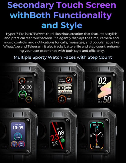Teléfono móvil resistente HOTWAV Hyper 7 Pro 5G con cámara de 200 MP, Android 14, pantalla FHD+ de 6,6" a 120 Hz, 36 GB (16+20) de almacenamiento interno, 256 GB de almacenamiento externo, batería de 10800 mAh y carga rápida de 33 W.