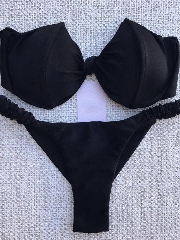 Traje de baño de tanga de leopardo para mujer 2020, conjunto de bikini sexy con estampado push up, traje de baño femenino, conjunto de bikini brasileño, traje de baño Biquini