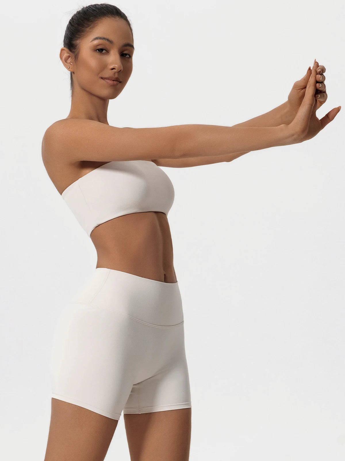 Conjunto deportivo de dos piezas Ctenkevet para mujer: incluye sujetador sin tirantes, top corto y ropa de gimnasio.