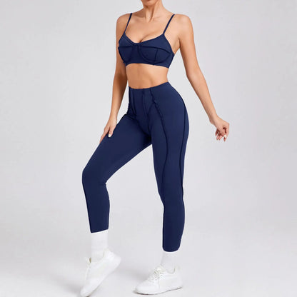 2025 New Yoga Set  2Pcs Sports Suit Women Sexy Workout Bra Suit Running Gym High Waist Legging Quick Dry Tight Yoga Clothing