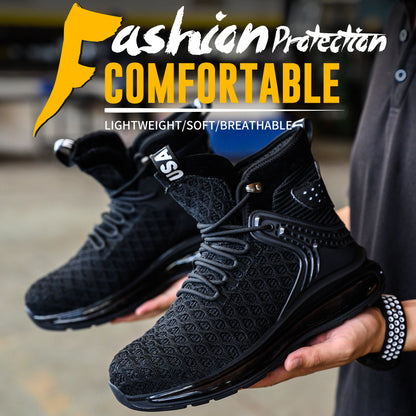 Botas de trabajo de seguridad para hombre con puntera de acero, nuevas, antiaplastamiento y antipinchazos. Calzado antideslizante para hombre, modelos para las cuatro estaciones.