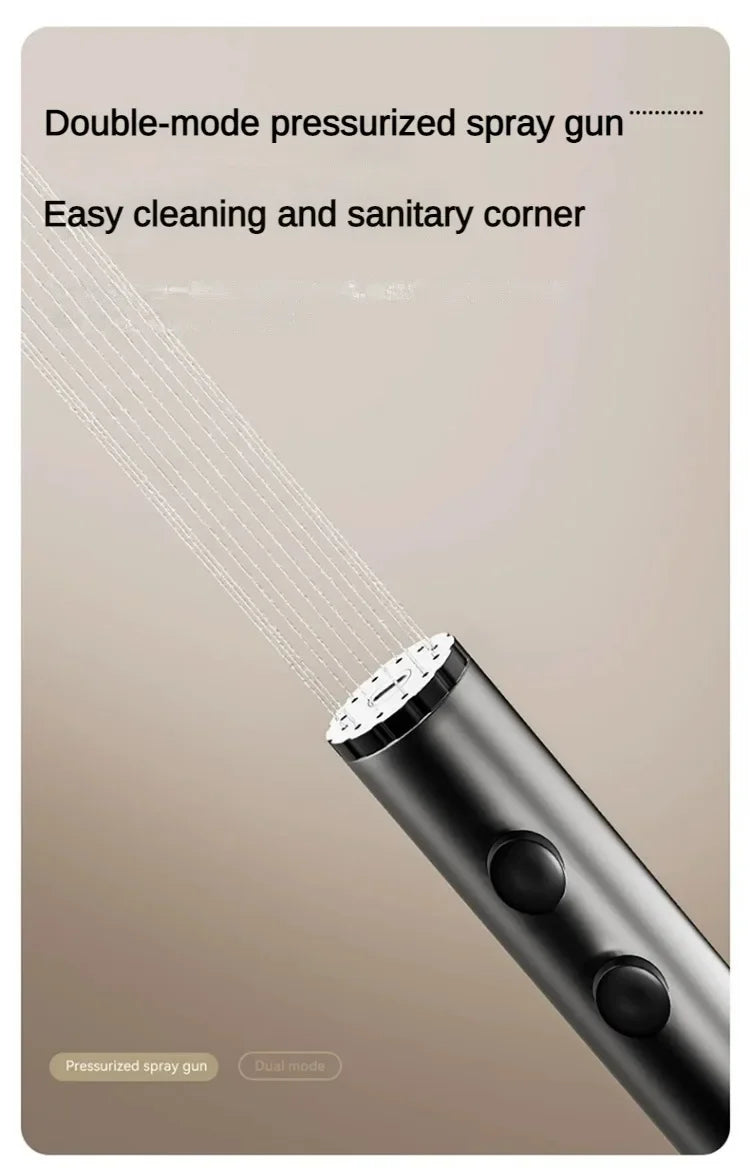 Juego de ducha gris con sistema de ducha inteligente de cuatro funciones con pantalla digital, ducha tipo lluvia a presión, grifería de pared con teclas de piano