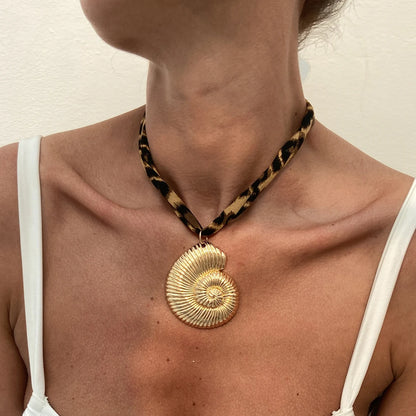 Ingemark - Collar de cadena de terciopelo multicapa étnico para mujer, 7 estilos, 2025, nuevo colgante de metal con forma de caracola, estrella de mar y corazón, joyería para el cuello