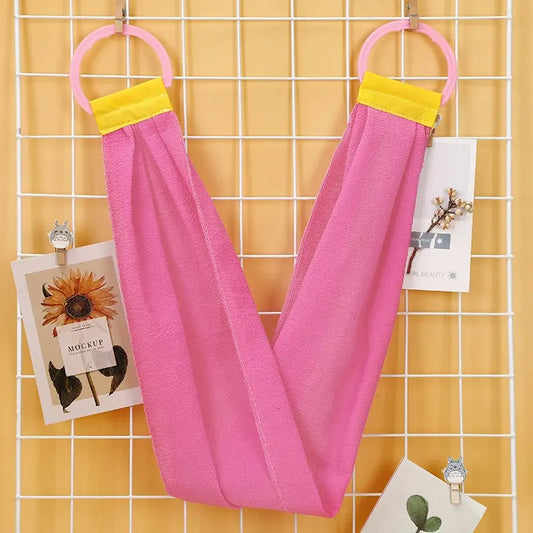 Lavadoras de baño Una toalla de baño larga con tiras hacia atrás para quitar y fregar, para frotar, lavar y frotar la suciedad
