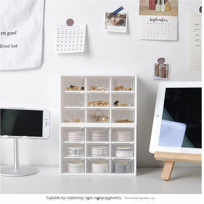 Organizador de pared de 9 cajones para suministros de oficina, papelería, joyas y artículos pequeños. Accesorio para organizar el hogar y la oficina.