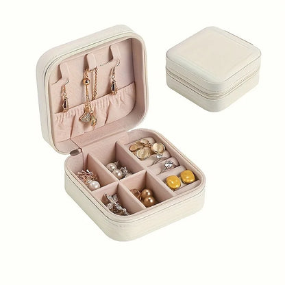 Un organizador portátil para cajas de viaje para joyas, bolsas de almacenamiento, anillos, aretes, collares y pulseras: el regalo perfecto para mujeres.