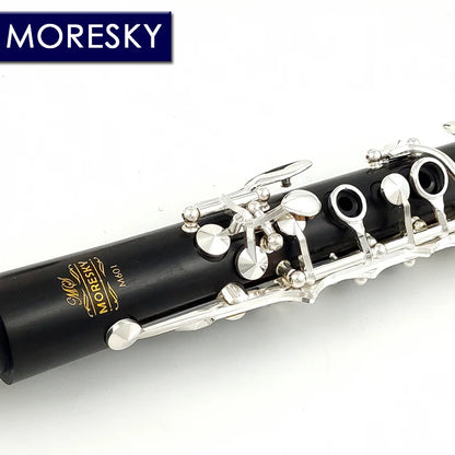 Clarinete MORESKY Sib Madera Ébano Plateado 17 Llaves Granadilla Sib Klarnet M601