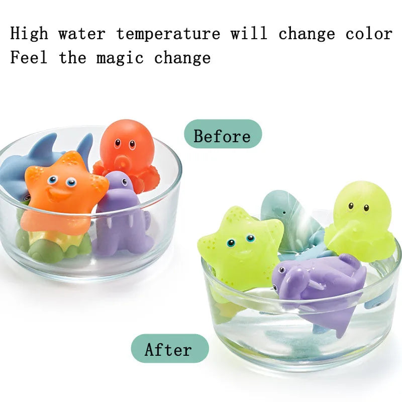 Juguetes de baño para bebés, juguetes coloridos para la bañera, juguetes de baño impermeables para niños pequeños, niñas y niños de 0 a 3 años, regalo