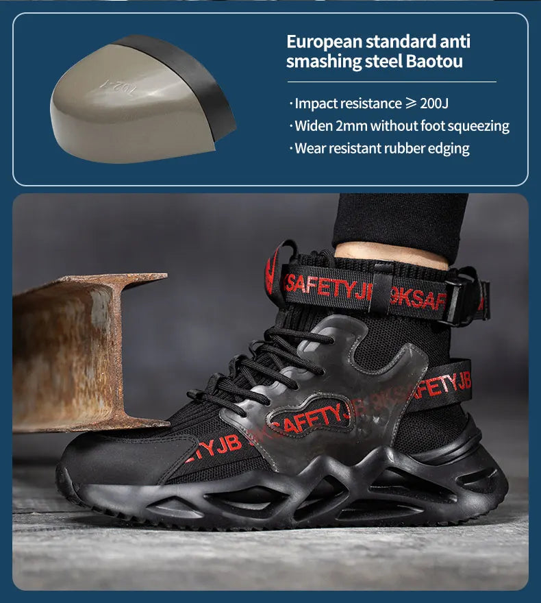 Zapatos de seguridad con puntera de acero para hombre y mujer, botas de trabajo ligeras, transpirables y cómodas, zapatillas de seguridad para la construcción industrial, botas para hombre.