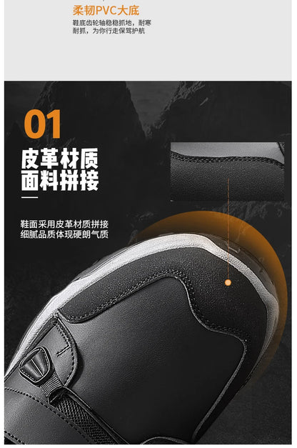 Botas de nieve impermeables para hombre, con entresuela, cálidas, para exteriores, antideslizantes y resistentes a la abrasión.