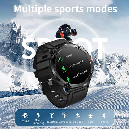 Reloj inteligente LIGE con batería grande de 600 mAh para hombre, reloj inteligente deportivo resistente al agua con llamadas Bluetooth y pantalla AMOLED.