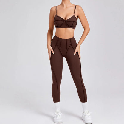2025 New Yoga Set  2Pcs Sports Suit Women Sexy Workout Bra Suit Running Gym High Waist Legging Quick Dry Tight Yoga Clothing