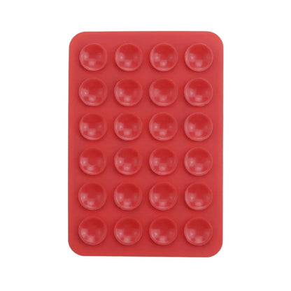 Ventosa de silicona multifuncional para teléfono, con adhesivo de goma y base fija, 24 ventosas cuadradas.