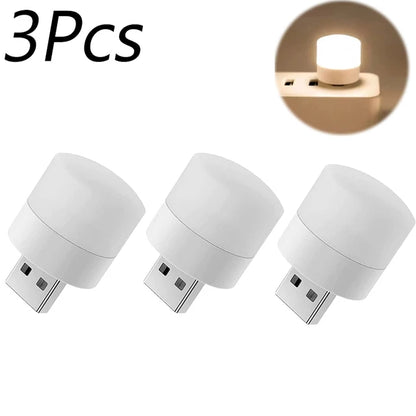 1/10 Mini Luz Nocturna USB Luz Blanca Cálida para Protección Ocular, Ideal para Leer, Leer y Cargar Dispositivos Móviles, Ordenadores y Ordenadores