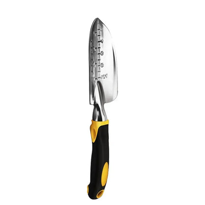 Paleta de mano para jardinería, rastrillo, cultivador y desmalezadora con mango ergonómico para trasplantar césped, tierras de cultivo y bonsái.