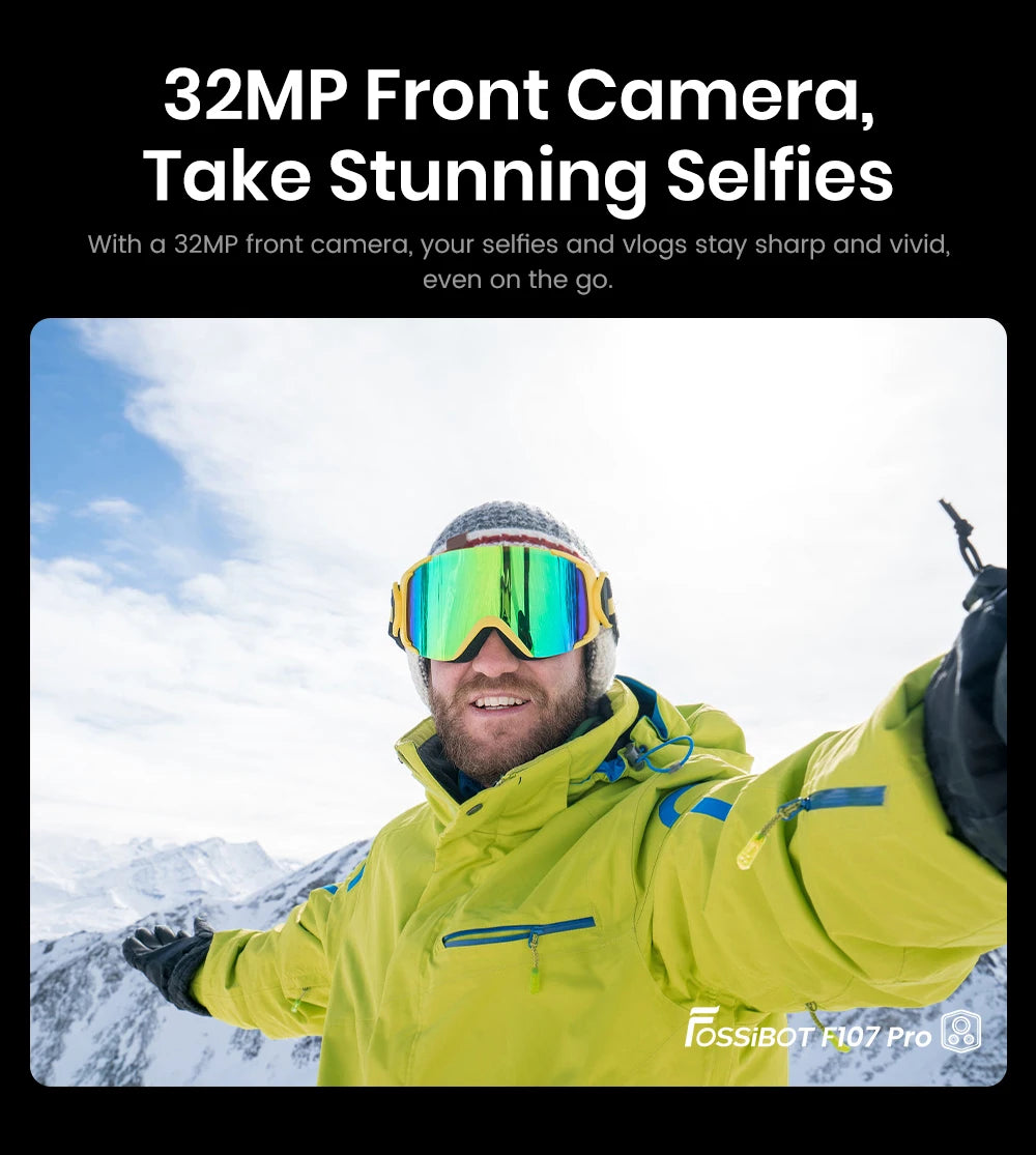 Teléfono móvil resistente Fossibot F107 Pro, 30 (12+18) GB + 512 GB, Android 15, batería de 28000 mAh, carga rápida de 66 W, cámara de 200 MP + 32 MP, 5G, NFC/GPS, doble linterna brillante.