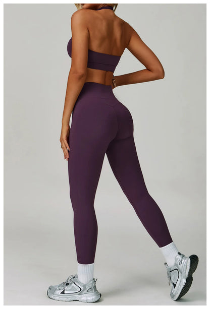 2 Piece Set Women's Tracksuit Fitness Clothes Yoga Sets Sportswear Workout Bra High Waist Leggings Set Gym Clothing Sports Suits